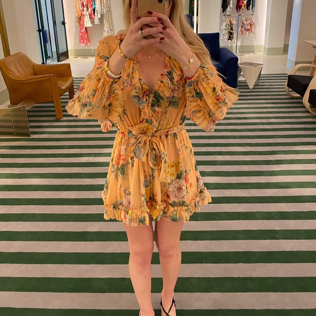 Size 0, Floral Orange, Romper